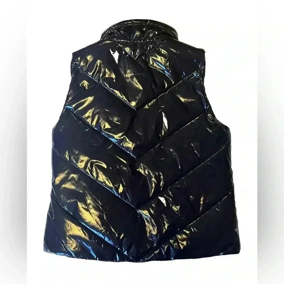 NEW Michael Kors Women Black Full Zip Patent Vest - Small - Picture 6 of 6